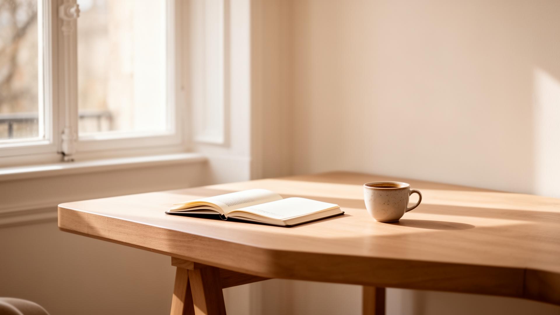 Espace de travail calme et lumineux